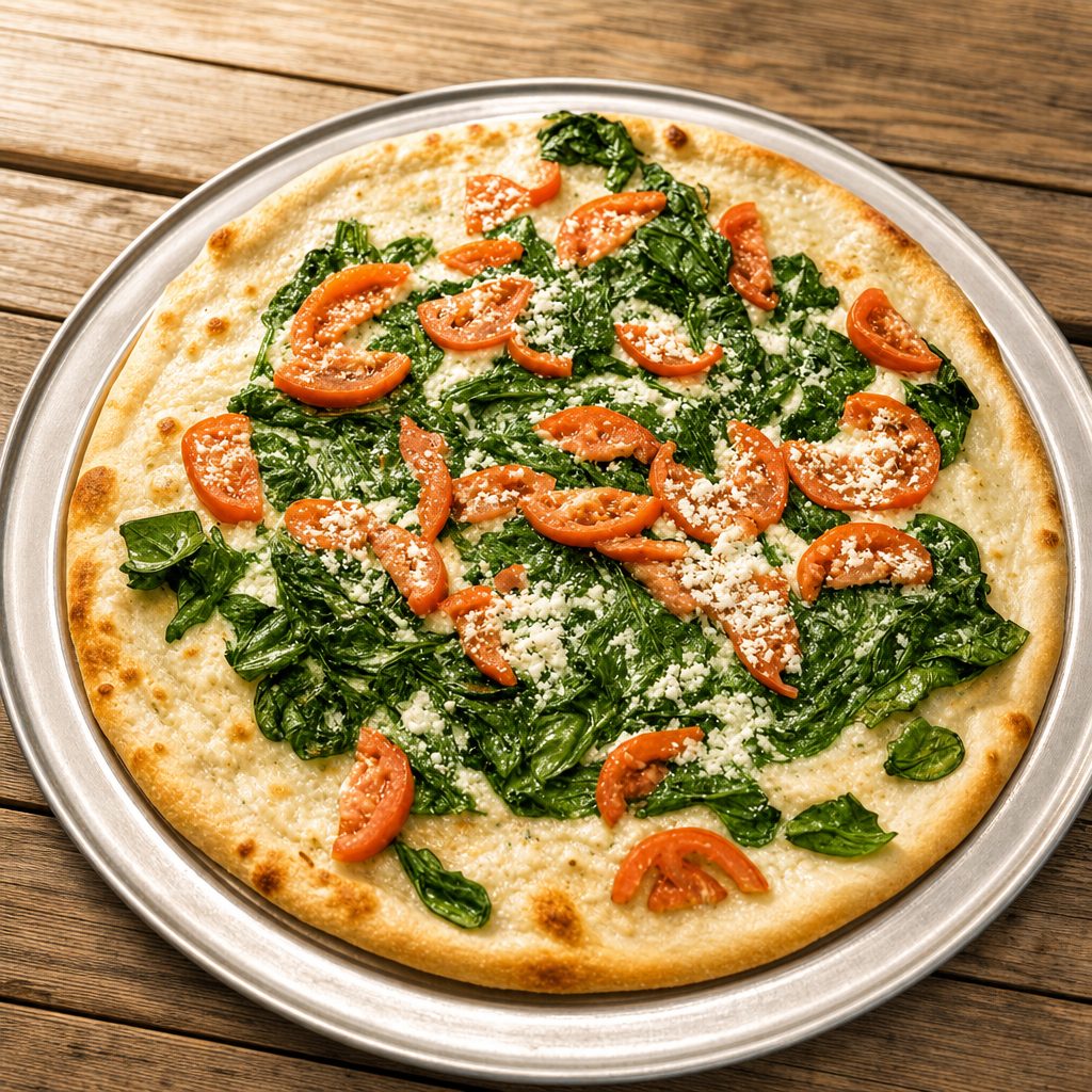 Roma Spinach Pizza.