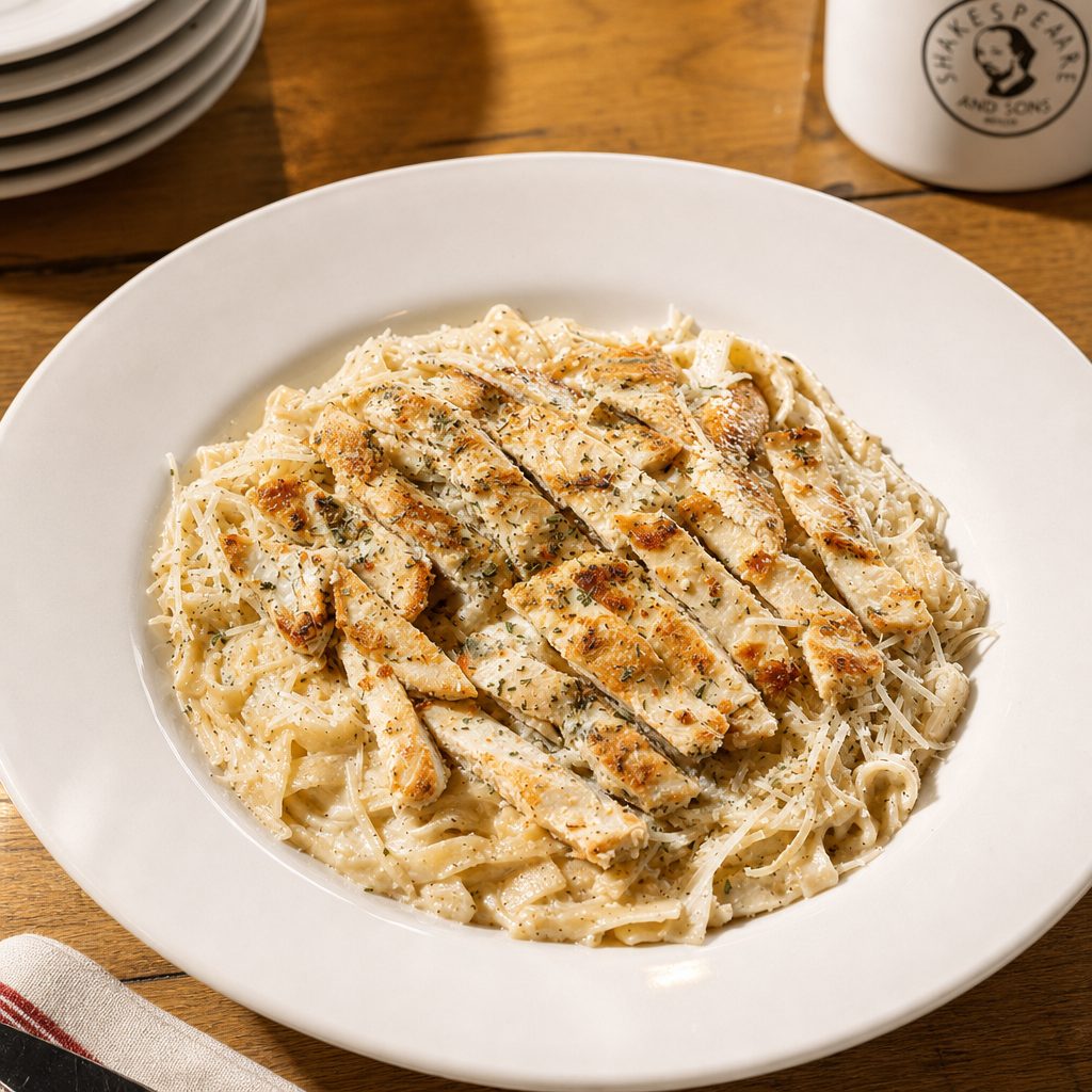 Fettuccine Alfredo with Chicken.
