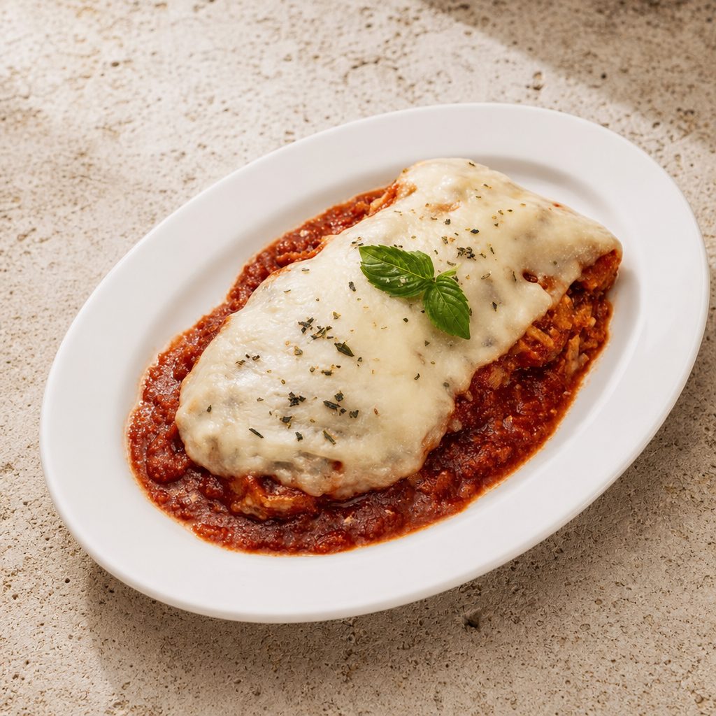 Chicken Parmesan with Pasta.